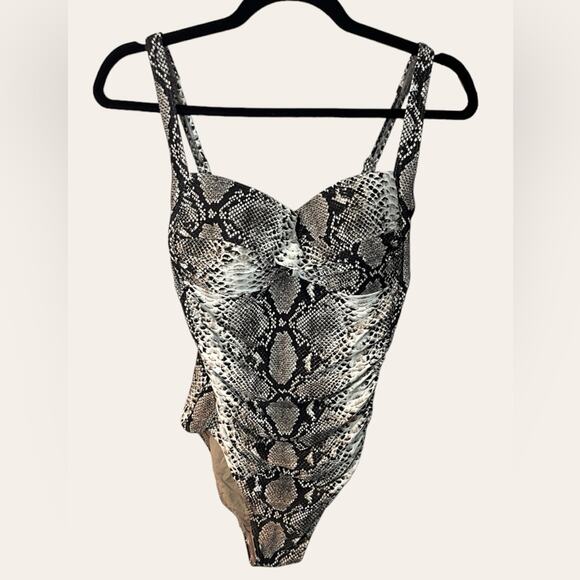 Bond-Eye Australia One Piece Python Print Swimsuit Size 12 D-DD - Picture 1 of 10